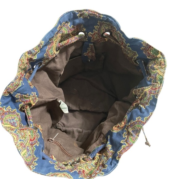 April Cornell Vintage Boho Paisley Drawstring Shoulder Bag - Picture 8 of 14